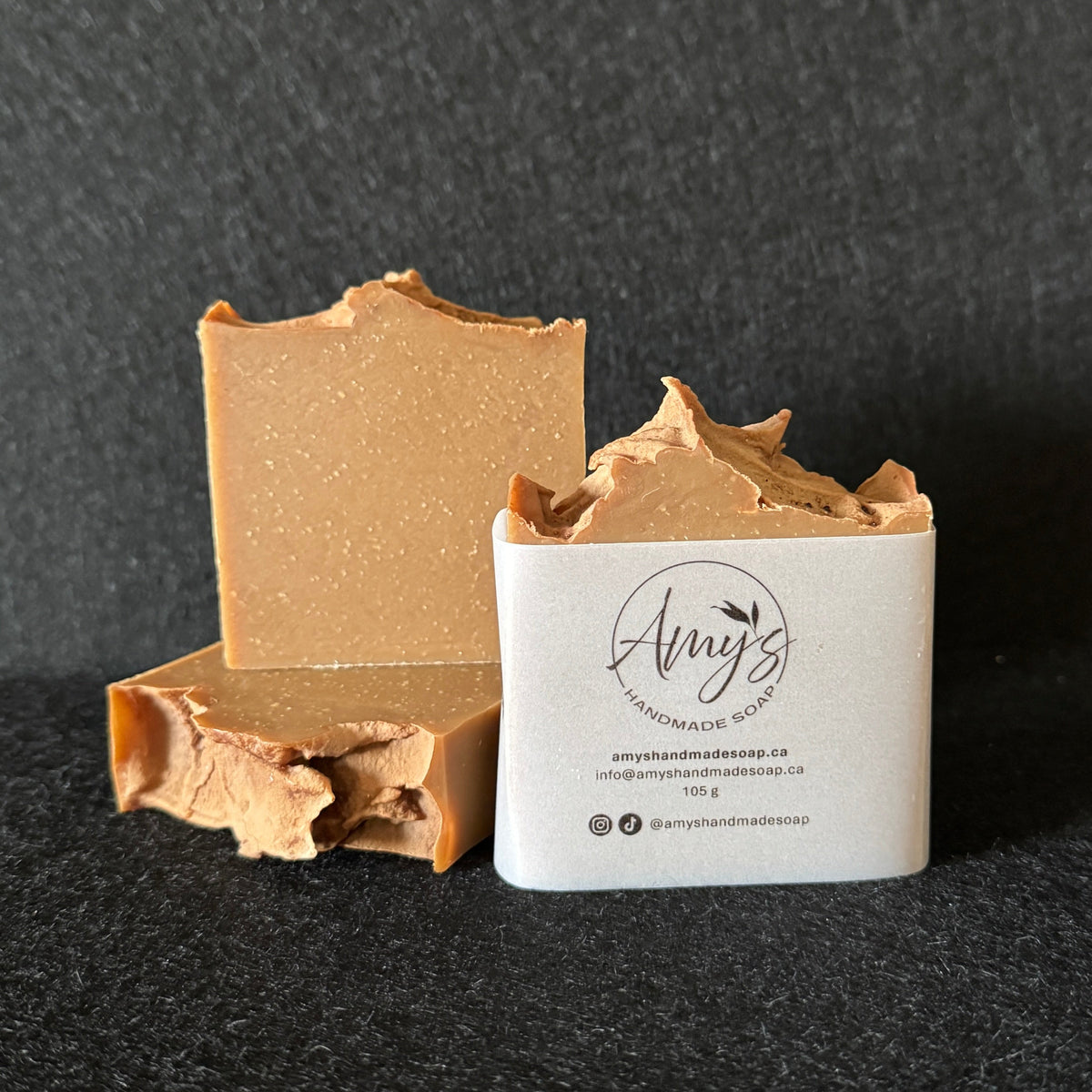 3 bars of brown handmade soap