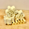 white snowflake soaps with twinkle mica